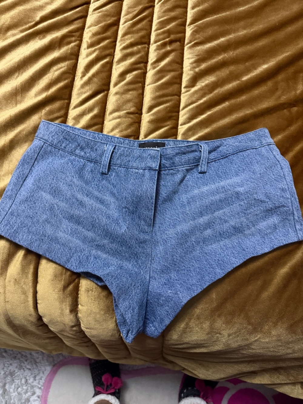 Retrofete Blue High-Waist Tailored Shorts